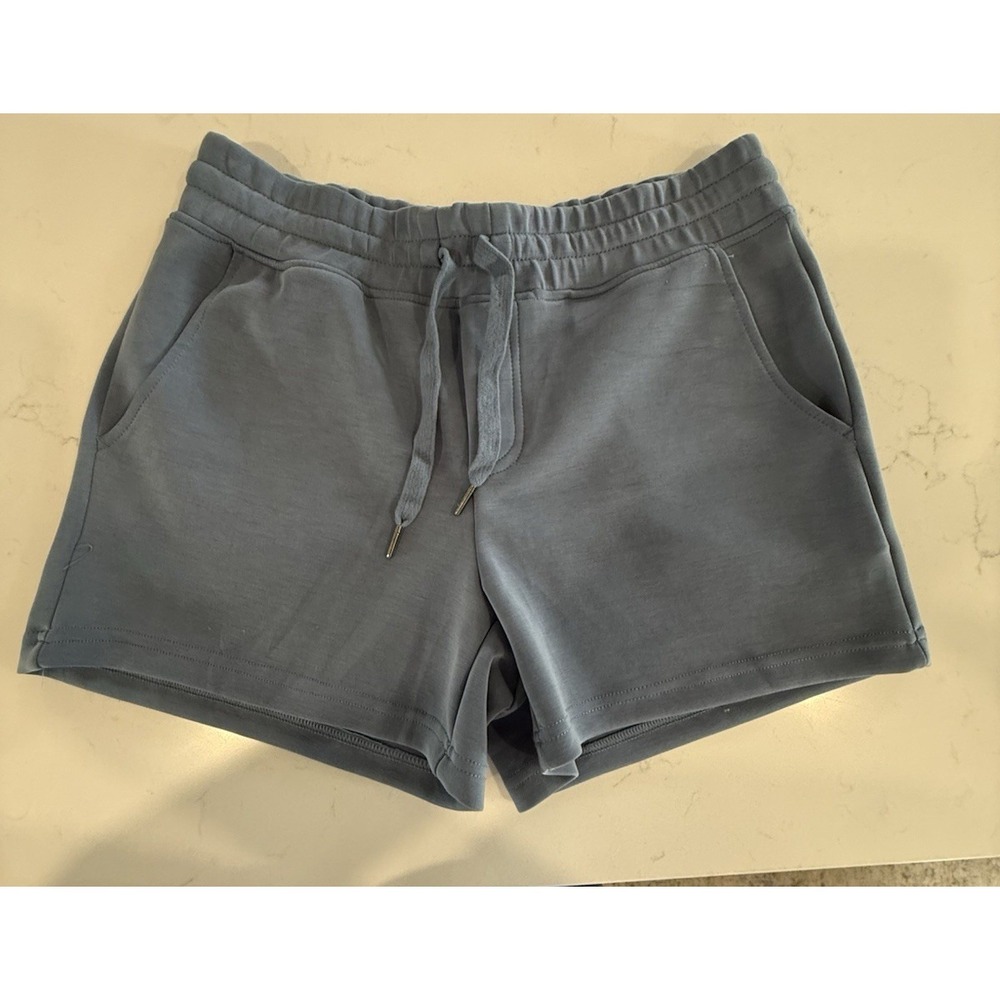Te Verde Women Blue Drawstring Sweat Shorts Size S Lightweight Lounge Casual NWT
